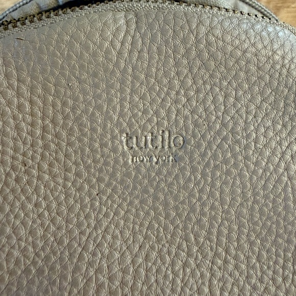 Compact Neutral Leather Mini Backpack - Picture 7 of 7